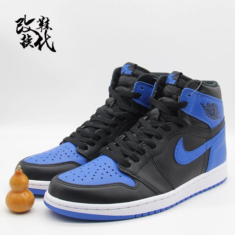 男女板鞋Air 乔1 OG Royal Blue AJ1 乔1 黑蓝 555088-007