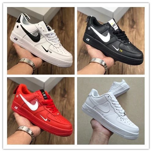 AF1 Air Force One Men's and Women's Shoes Black and White Deconstructed Cherry Blossom Low Top Co-branded Board Shoes Jelly Beige Pink Women's Casual Shoes