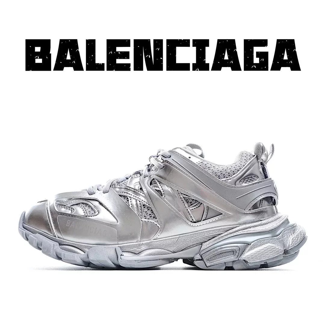 巴黎世家3.0 三代户外概念鞋 Balenciaga Sneaker Tess 3.0(无灯版)巴黎3.0老爹鞋 复古老爹鞋运动鞋银色 巴黎三代巴黎世家增高鞋 巴黎男女款老爹鞋 尼龙运动鞋增高鞋