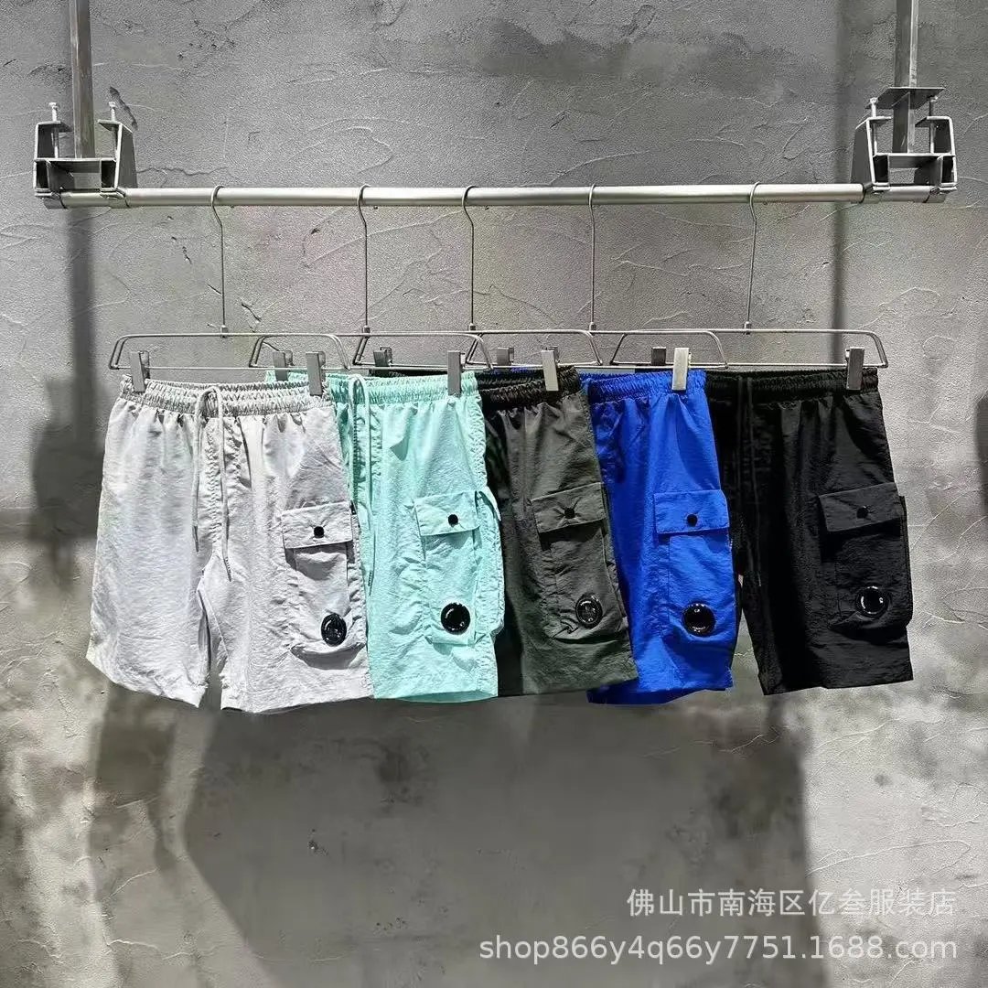 跨境外贸潮牌CP 镜片机能先锋速干短裤宽松休闲情侣休闲五分裤男