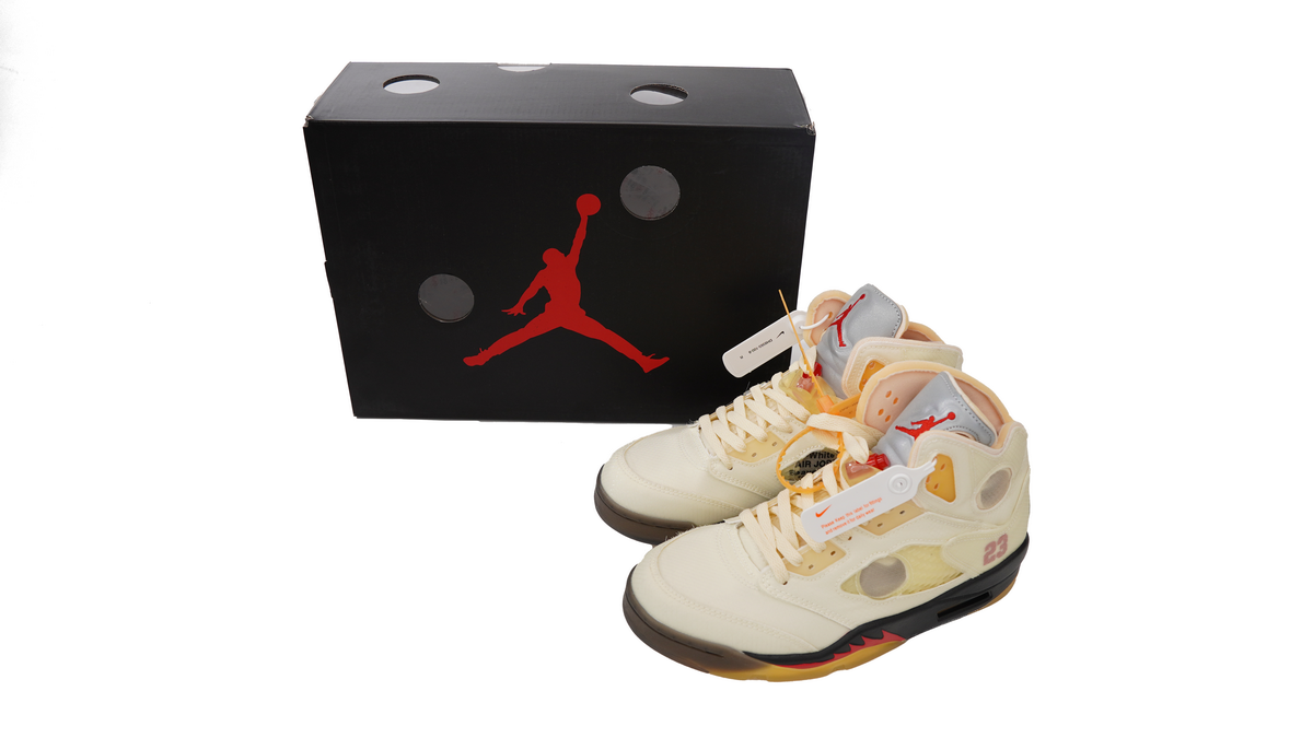 Air Jordan 5 White Red Black