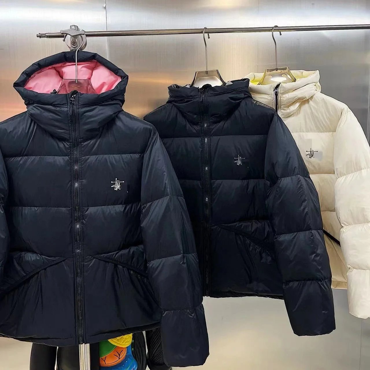 连帽棉服刺绣保暖男女情侣款加厚休闲百搭面包服外套