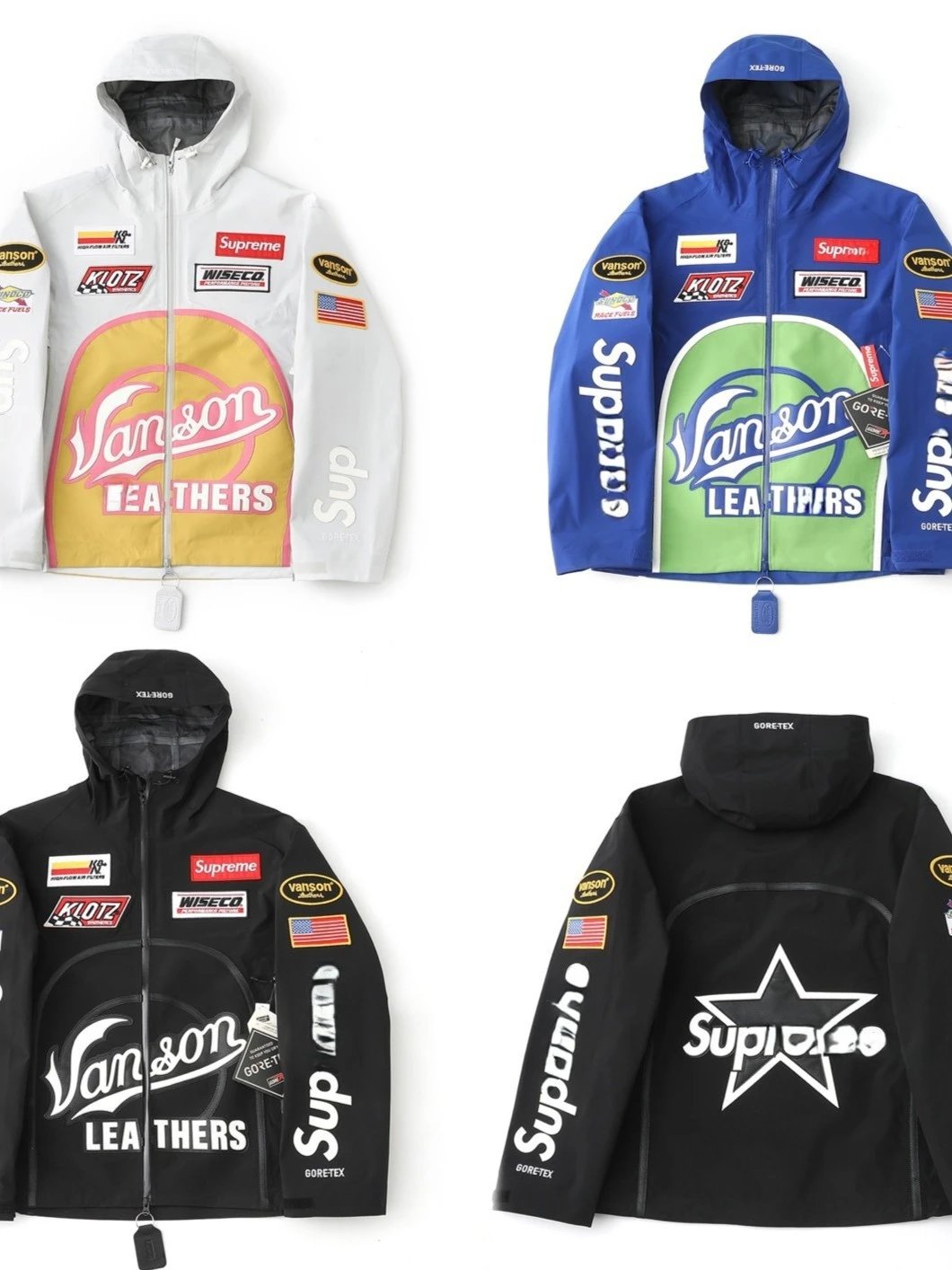 跨境Sup x Van FW25 GORE-TEX Shell Jacket 机车风防水冲锋衣男