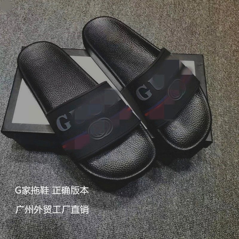 G家条纹字母压花slippers拖鞋尼日利亚柬埔寨金边越南外穿一字拖