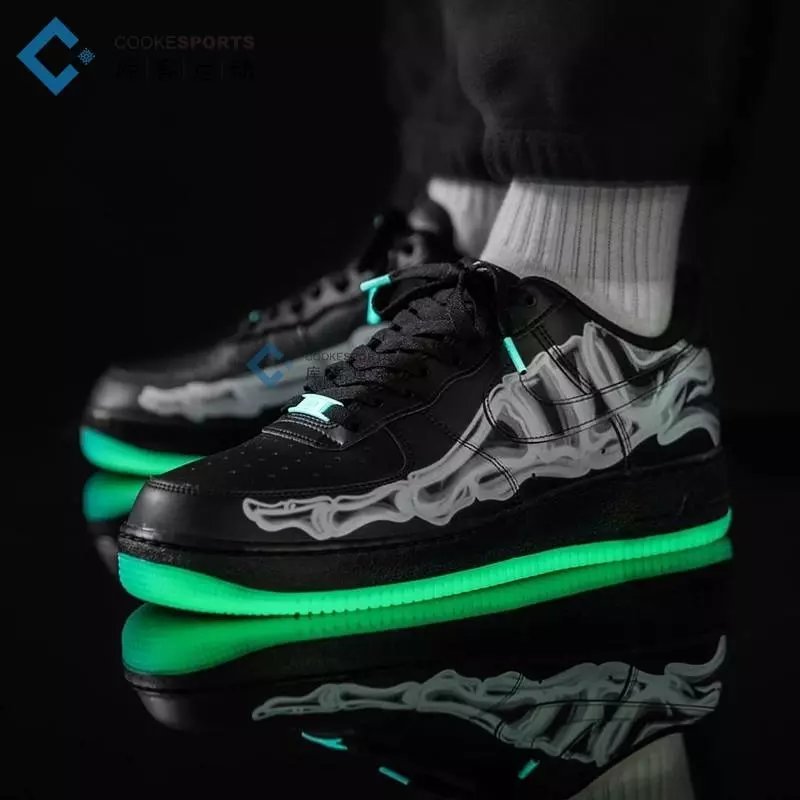 真爆库客 Air Force 1 AF1空军一号万圣节骨骼透视夜光BQ7541