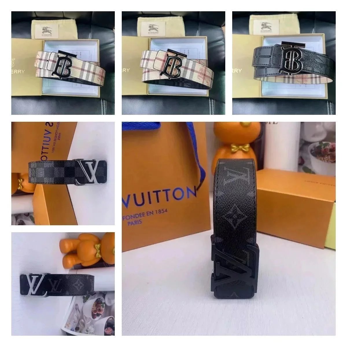 Burberry Louis Vuitton Gucci Fendi belts