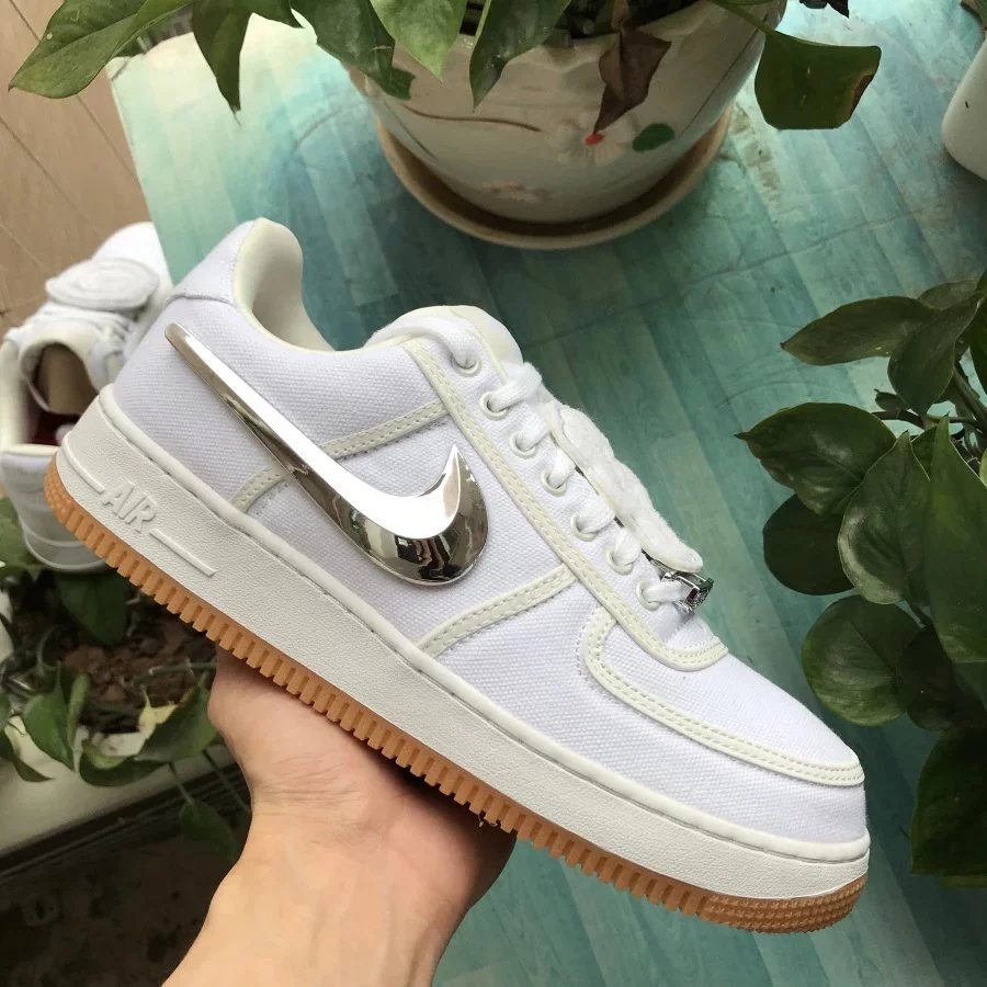Travis Scott x Air Force 1 AF1 空军一号魔术贴换勾 联名米白 男女鞋