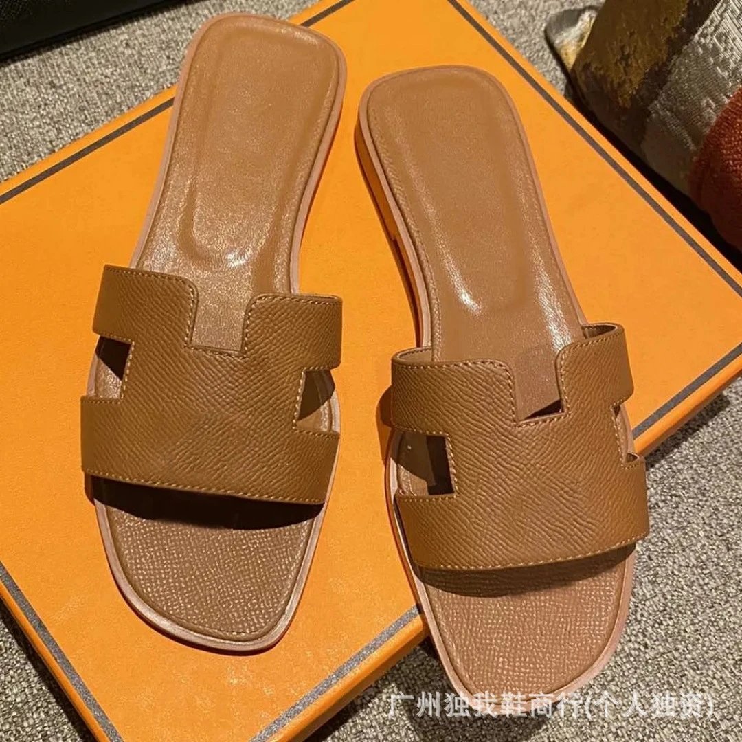 Hermes Oran Sandals Brown