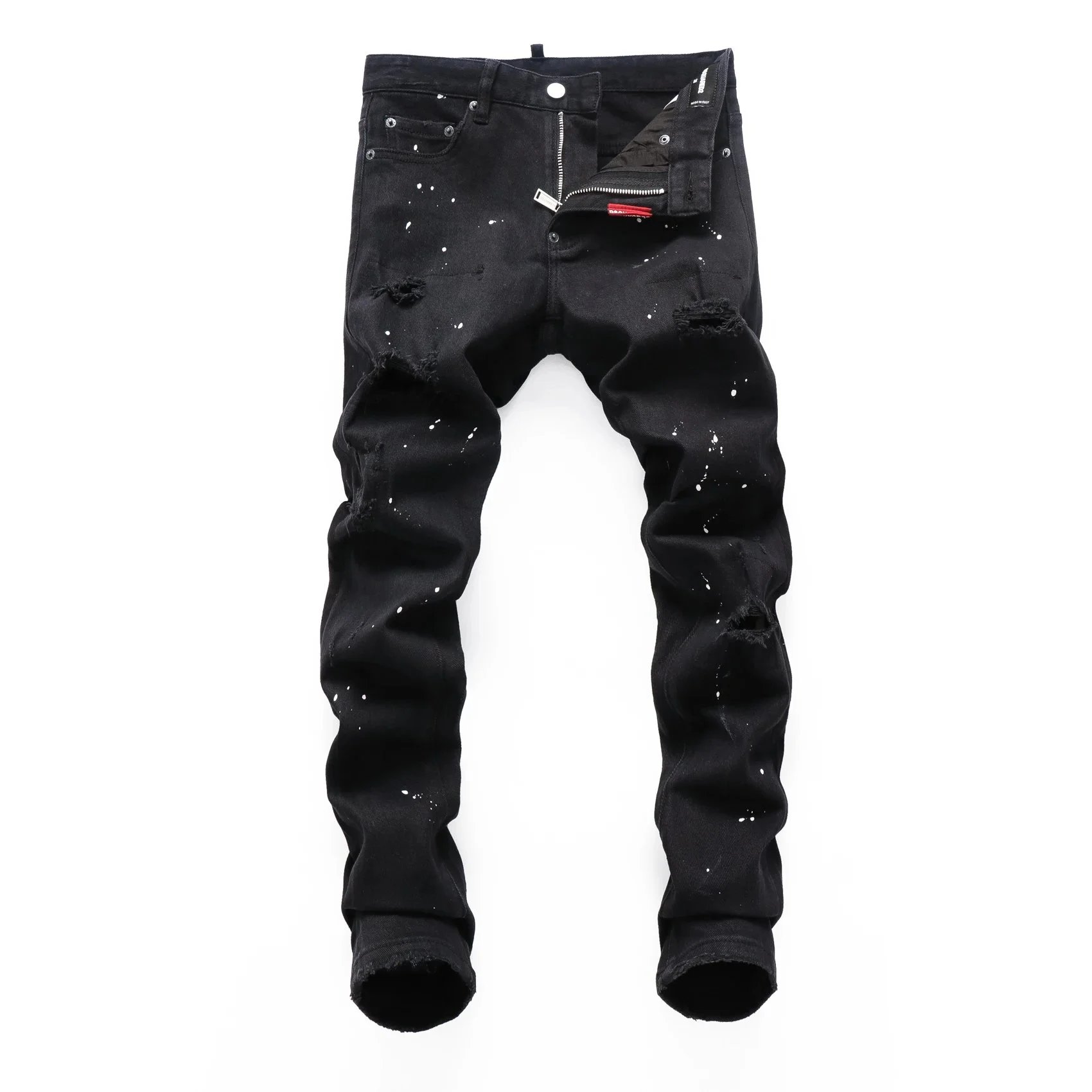 DSQUARED2 Black Paint Splatter Distressed Jeans