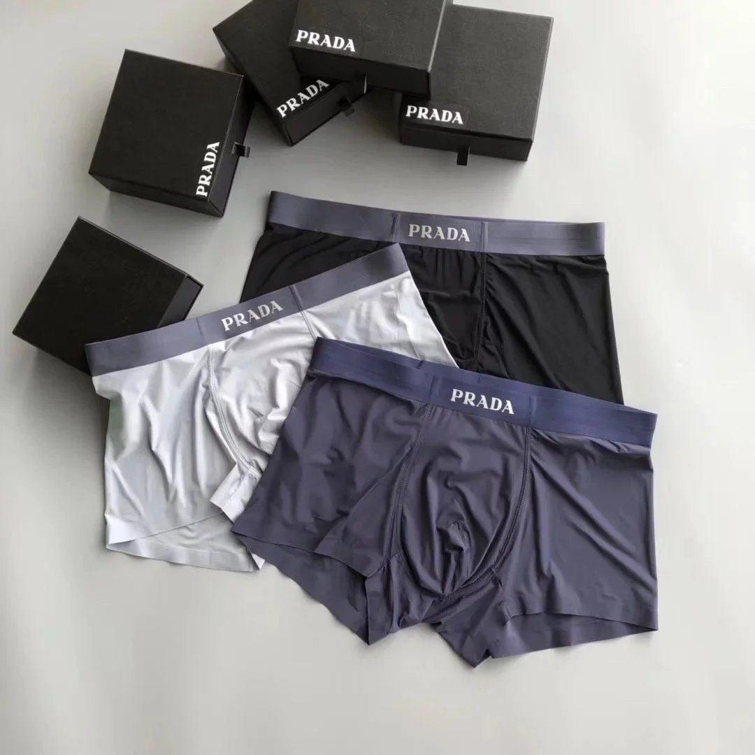 奢侈品牌男士内裤莫代尔无痕中腰平角男士内裤U型立体剪裁 ?