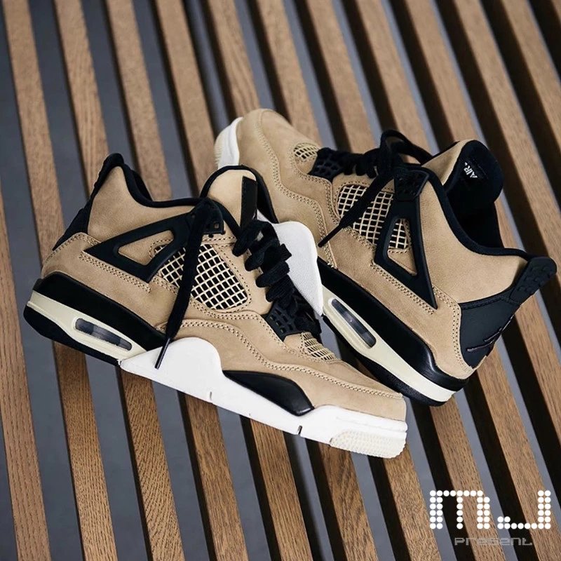 Air Jordan 4 Mushroom AJ4珍珠奶茶 蘑菇 黑棕篮球鞋 AQ9129-200