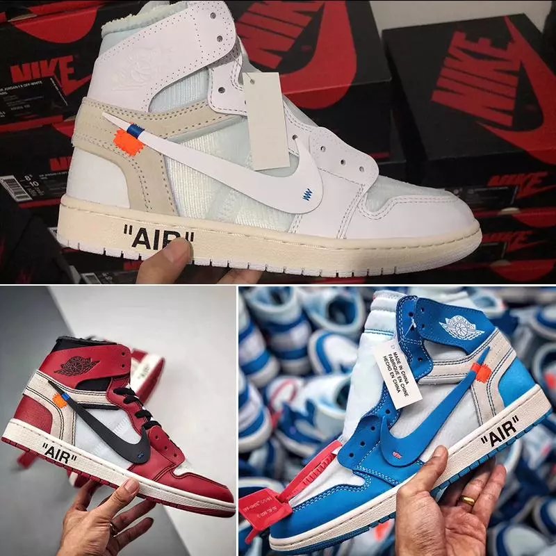 AJ1 X OFF-WHITE北卡蓝OW联名芝加哥纯白欧洲限定鞋 AQ0818-148