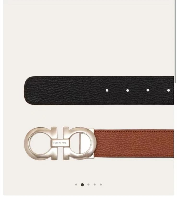 Ferragamo Gancini Belt Tan Black
