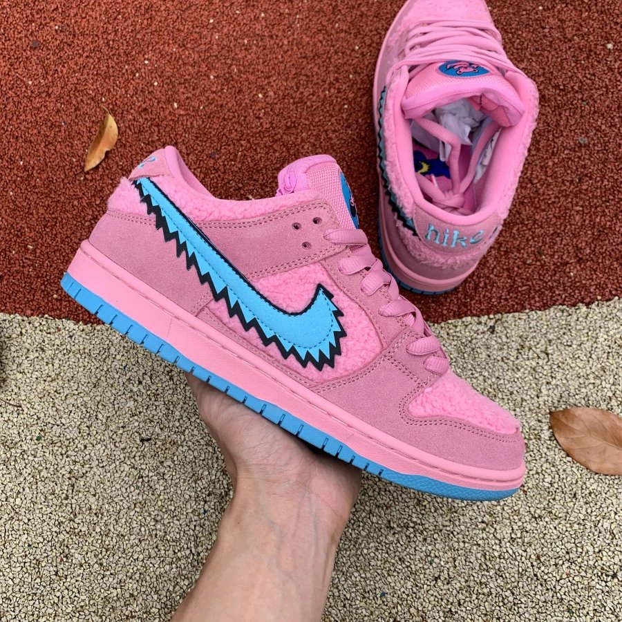 [Special Promotion] Grateful Bear x Nike Dunk Pink SB Men's and Women's Low cut Sports Board Shoes cj5378-600