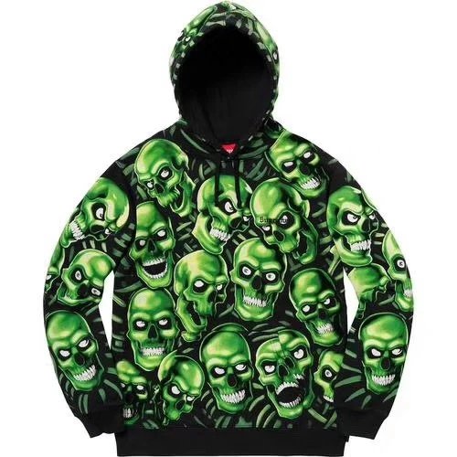 Supreme 夜光骷髅连帽卫衣 男女同款潮牌卫衣