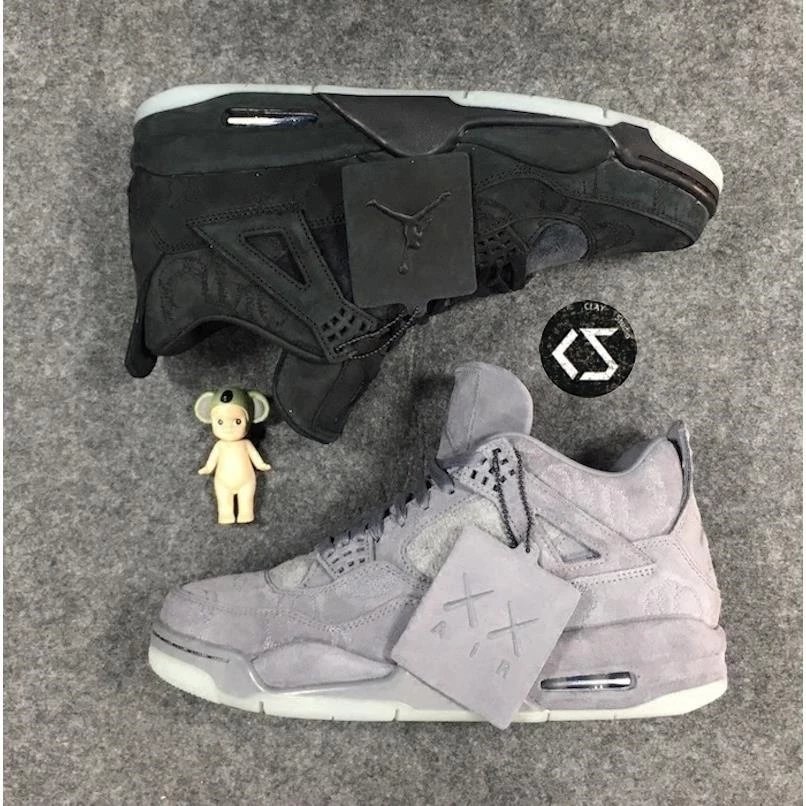 Air Jordan 4 KAWS x AJ4 联名 black 黑灰麂皮球鞋 930155-001