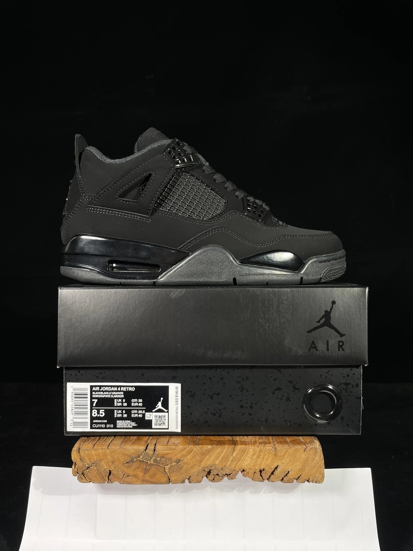 PB Version AJ4 Retro Black Cat Military Blue Red Thunder Midnight Navy Military Black