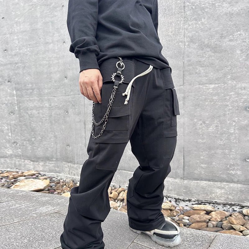 Pink Elephant dark wind loose workwear knitted pants American casual straight leg sweatpants popular fashion tide brand