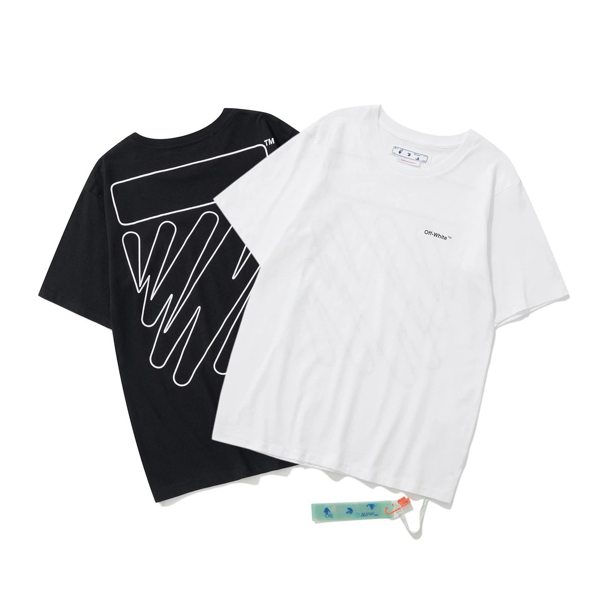 OFF-WHITE Black White Sketch Print Short Sleeve T-Shirt