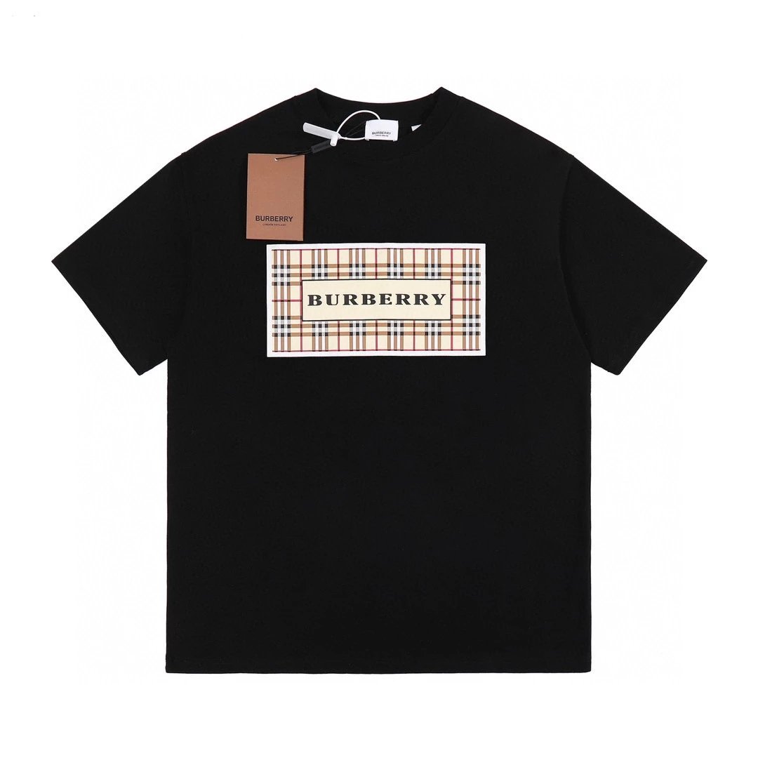 Burberry Check Logo T-Shirt Black