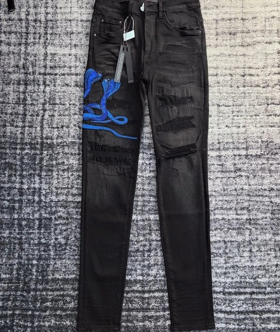 Amiri Cobra Patch Jeans Black