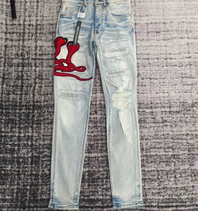 Amiri Cobra Patch Jeans Light Blue