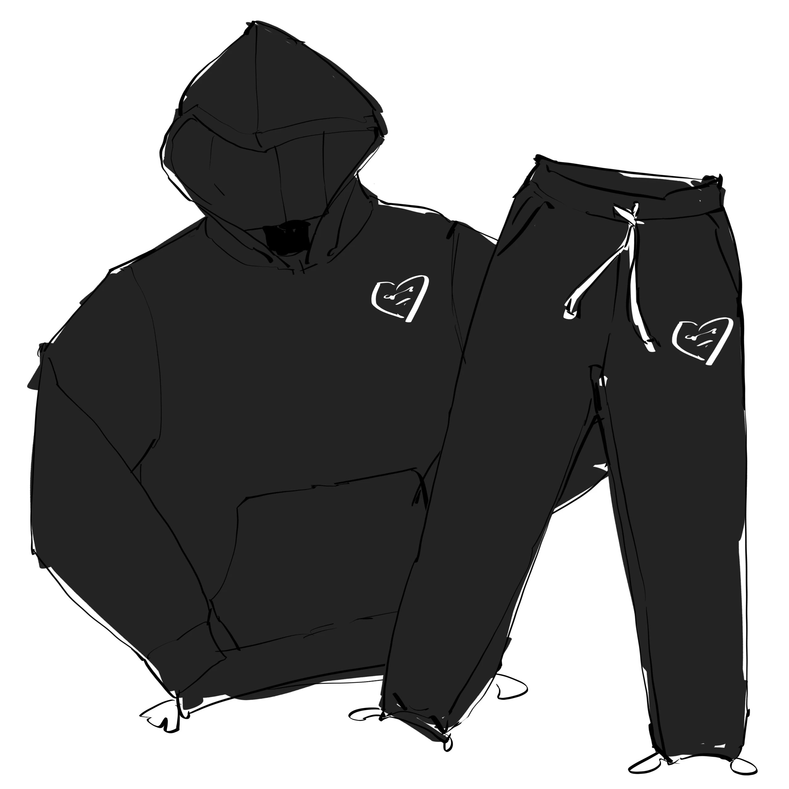潮流Carsixxx tracksuit 爱心套装