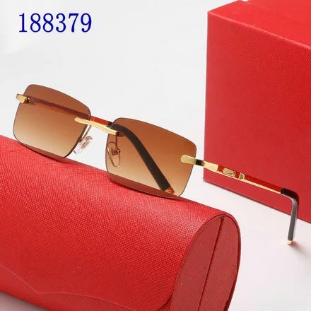 Rimless Sunglasses Gold Brown Gradient