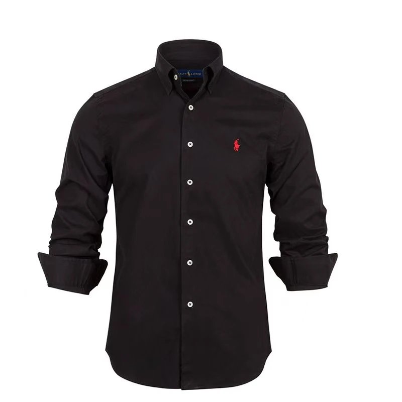 Embroidered Logo Long Sleeve Shirt Non-quality issues No Returns or Exchanges