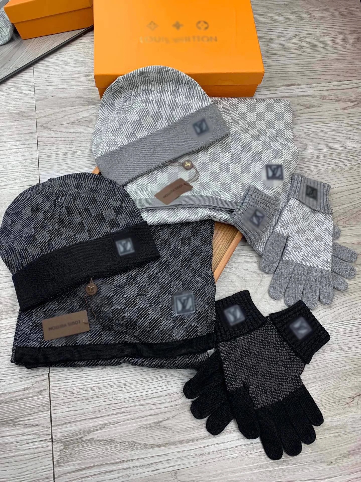 l Autumn and winter classic wool scarf hat gloves-X