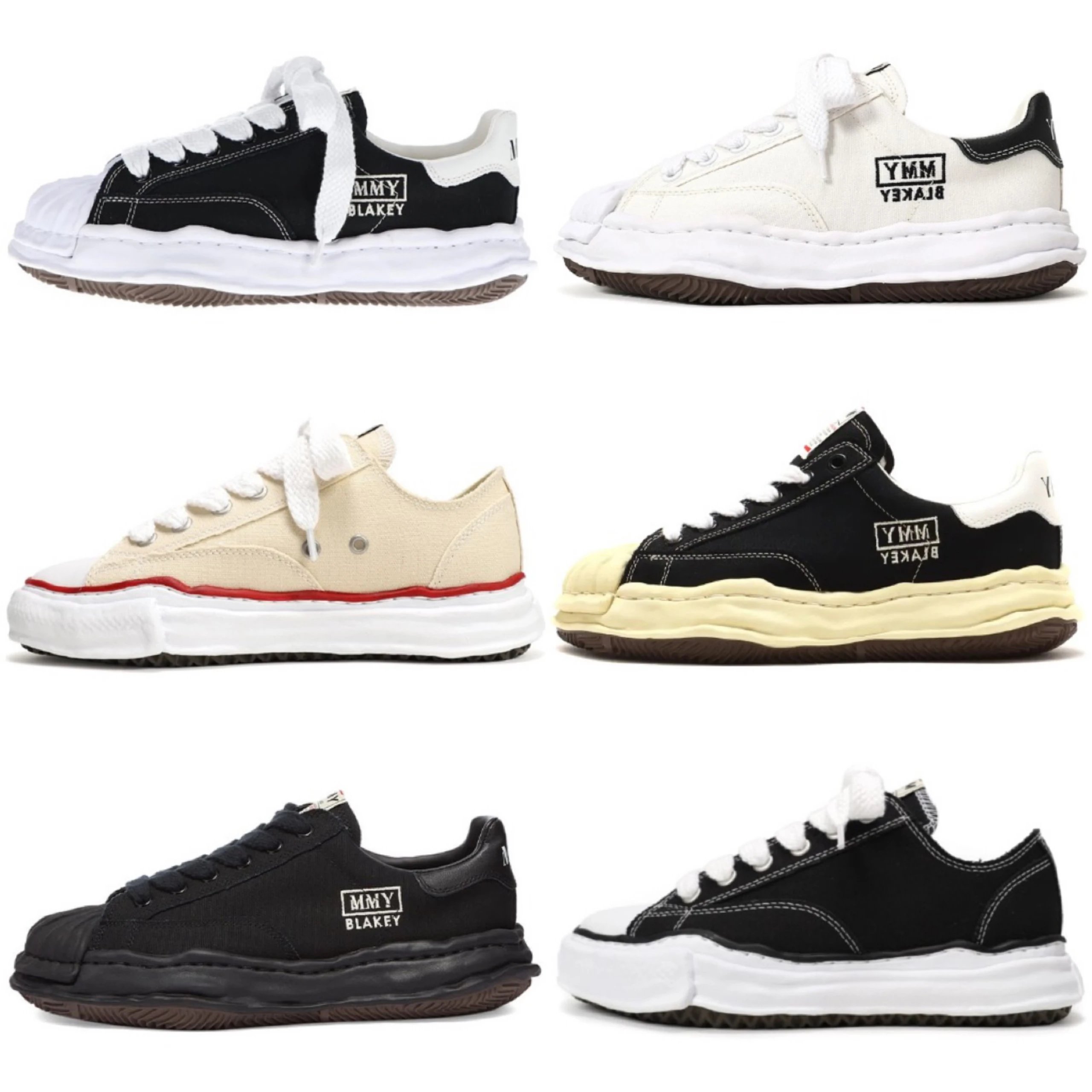 MMY Blakey Black White Canvas Low Top Sneakers