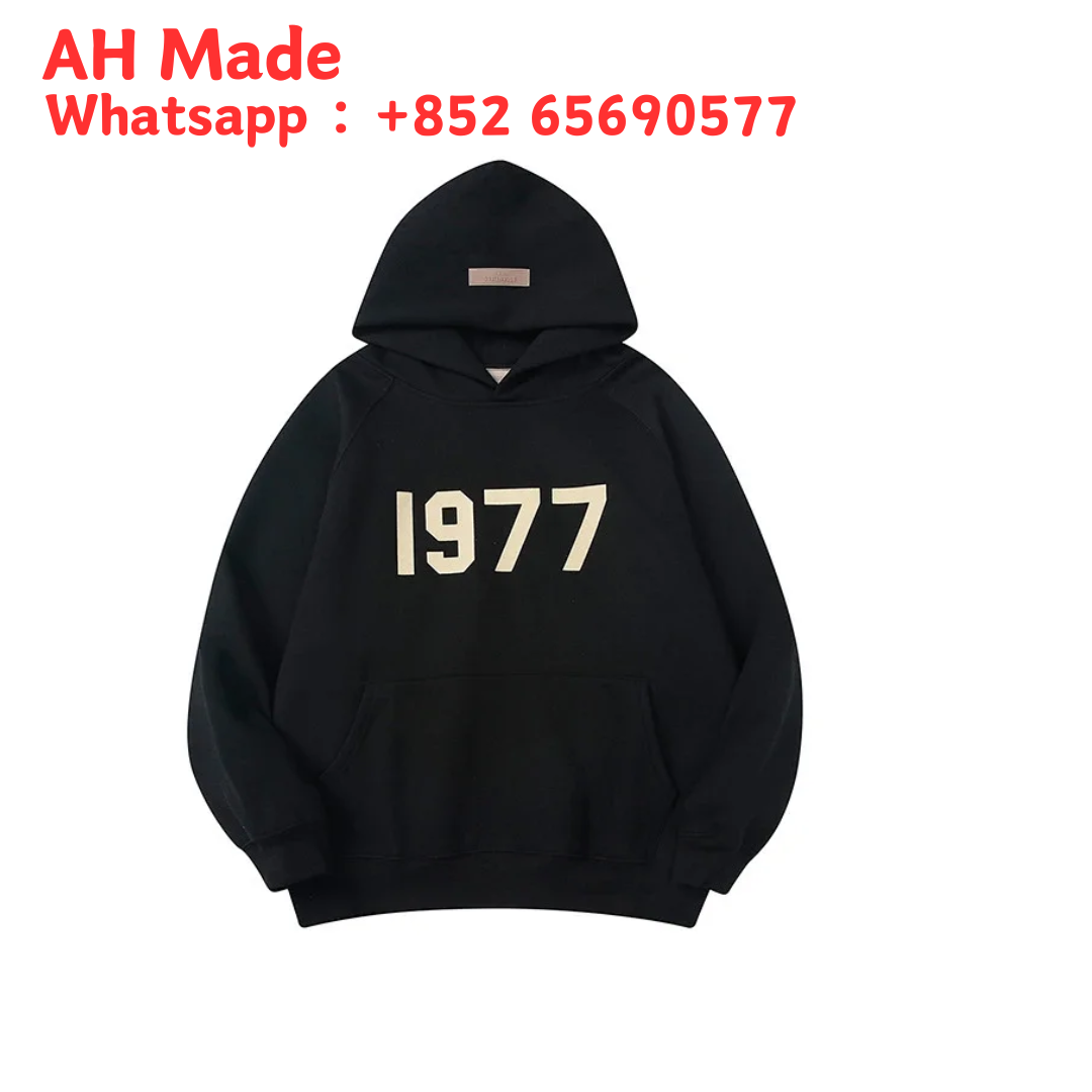 Factory rewire 1977 wholesale new chest LOGO embossed rubberized hooded sweatshirt