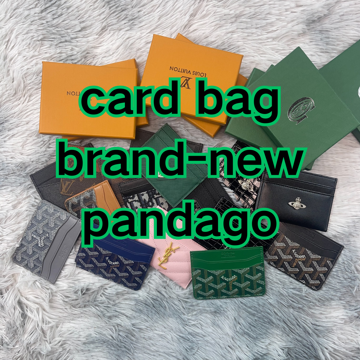 Goyard card holder green