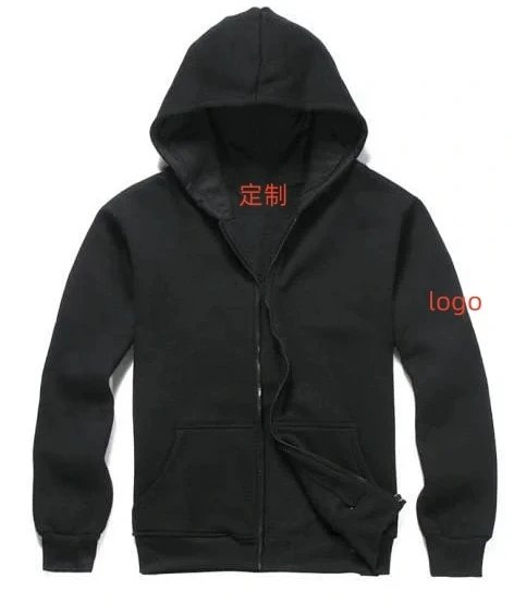 Zip Up Hoodies Black Grey Orange