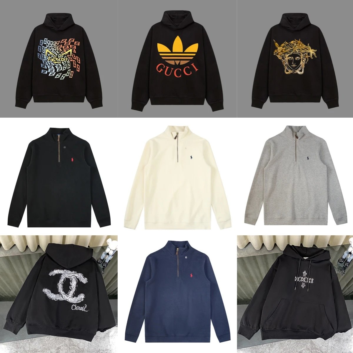 Ralph Lauren Custom Fit Quarter Zip Sweater White