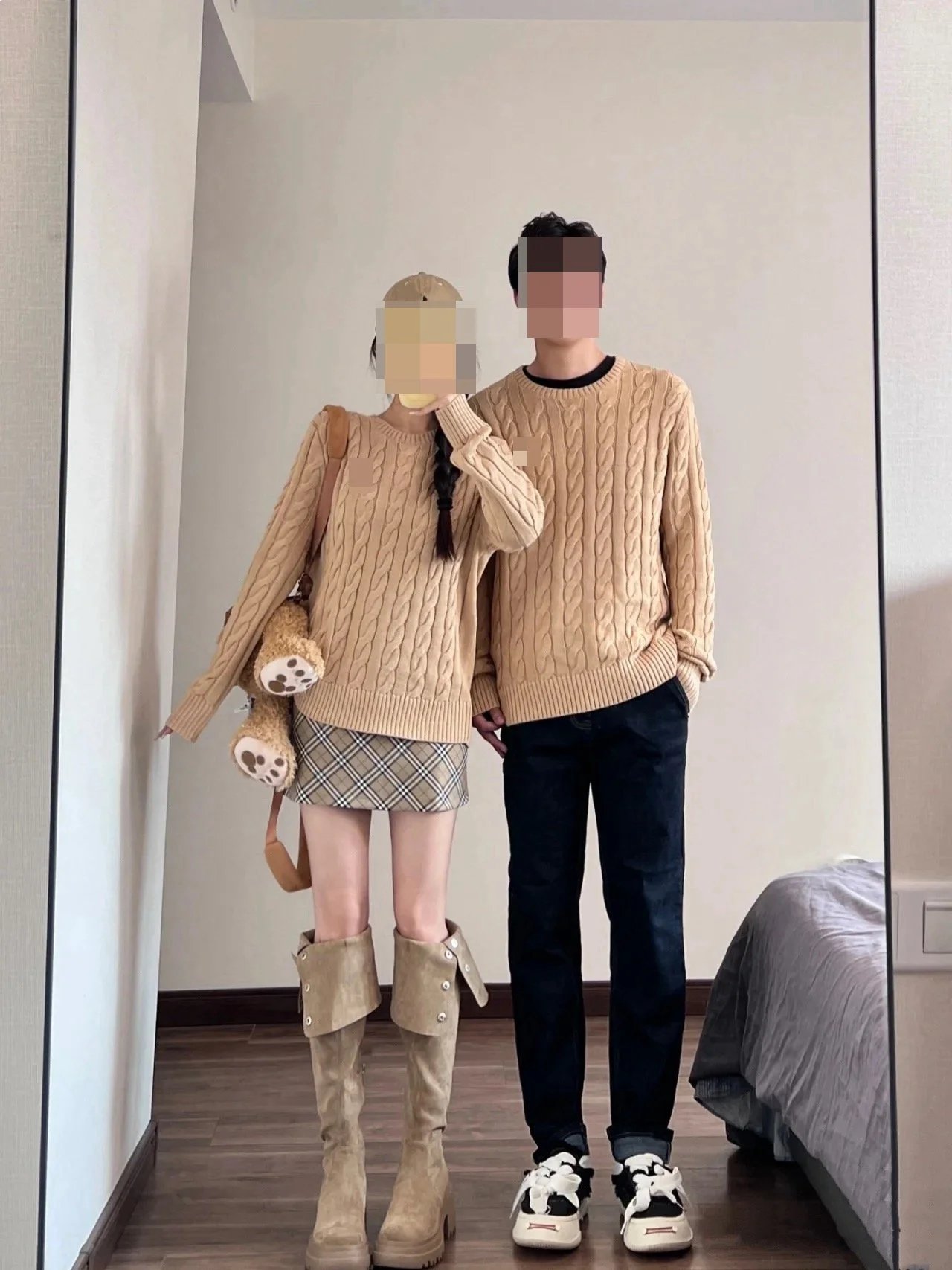 lf 100% pure cotton autumn and winter round neck long sleeved sweater