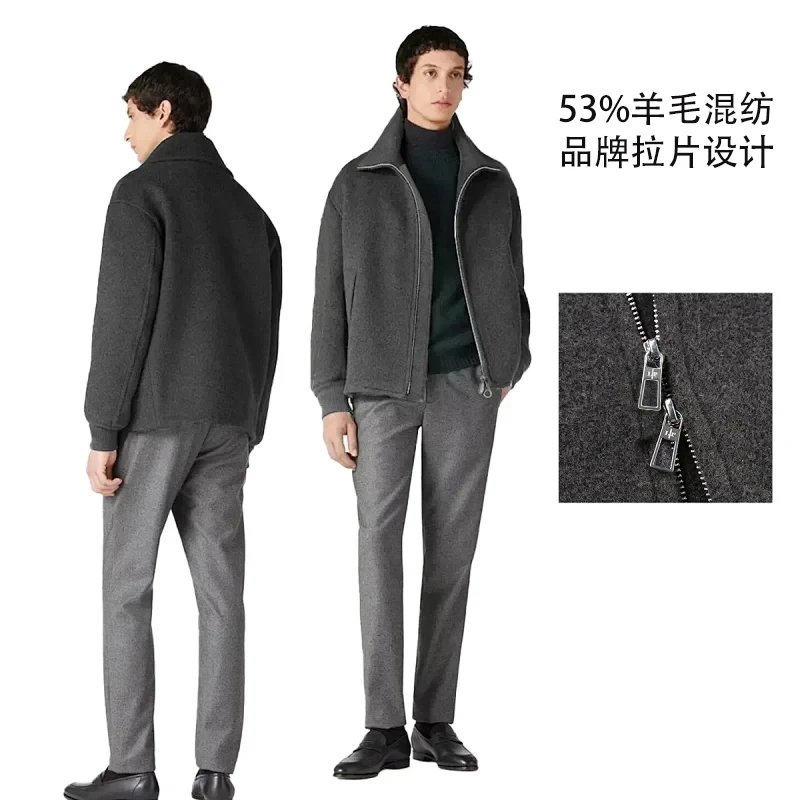 Sincere and Heavy Goods LP Nuoyoupianya Men's Wool Collar Woolen Jacket Thick Coat 560g Weight YKK Zipper Woolen Sweater Cow Pira Flap Coat Exquisite LOGO Metal Pulltab Color Jacquard Ribbons 24 Autumn/Winter New Style G2421055906