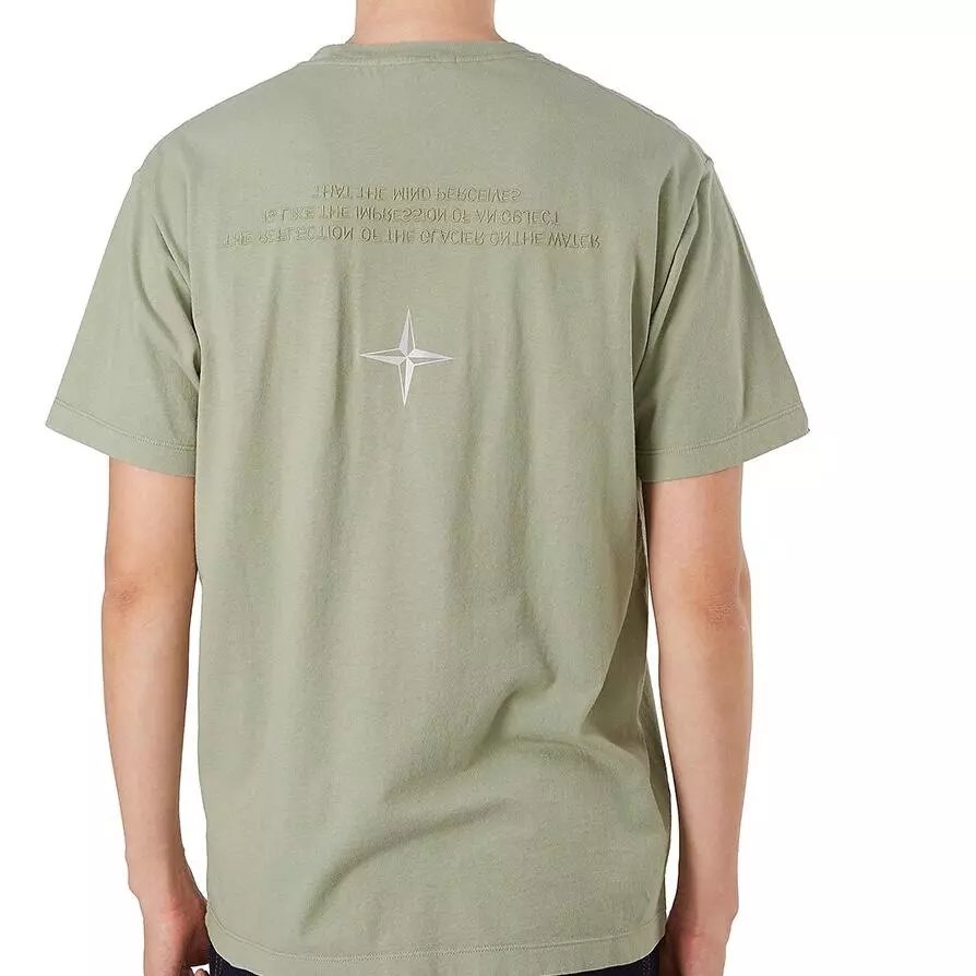 2021夏装美式潮牌新品Stone Island石头岛徽标字母刺绣星星反光 男女短袖T恤