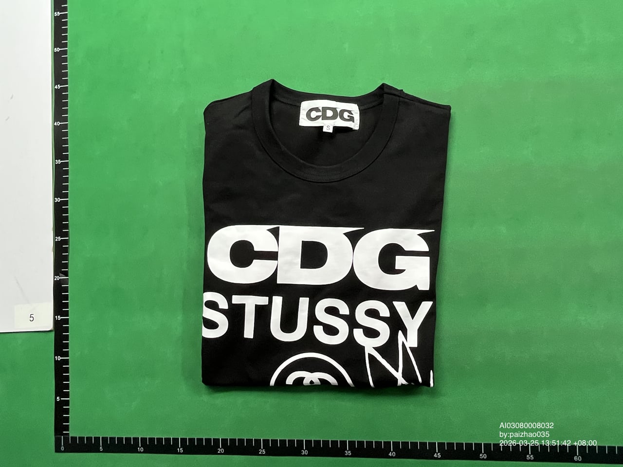 CDG x Stussy Black T-Shirt — QC写真 2