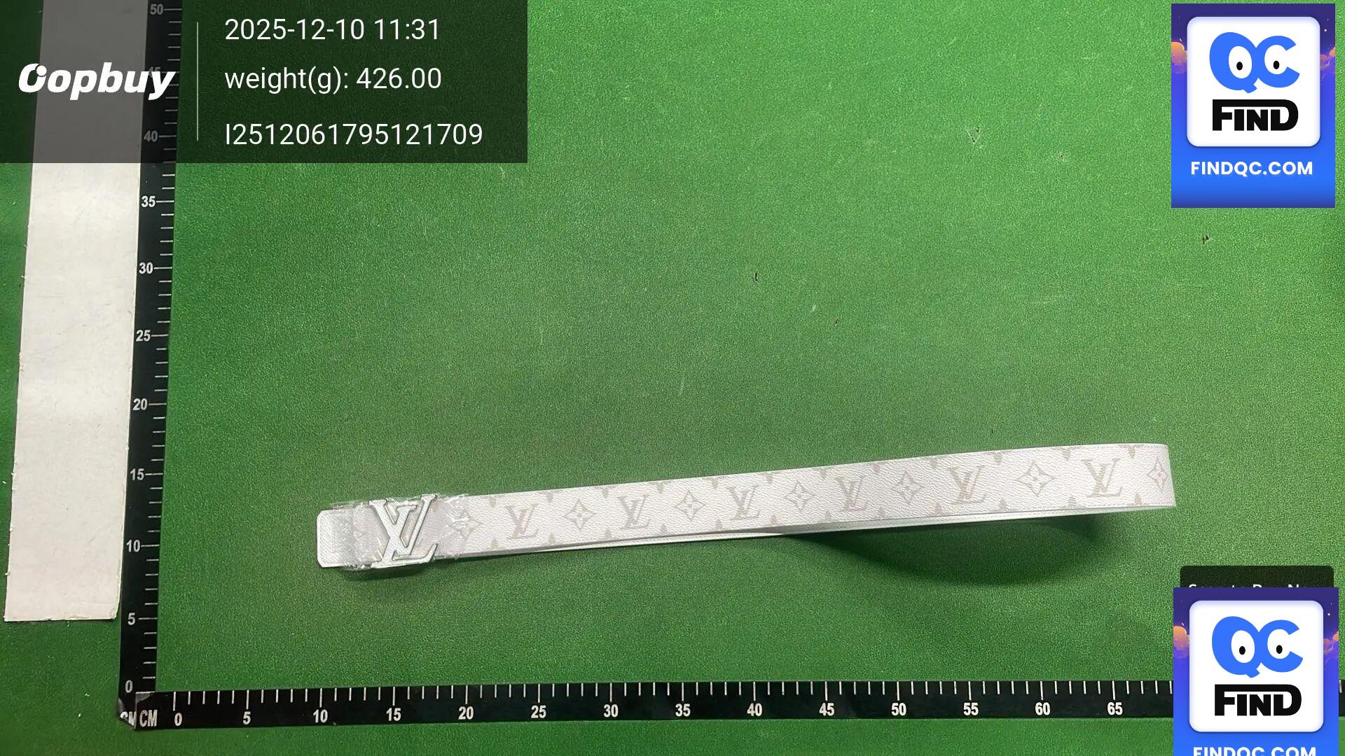 Louis Vuitton Monogram Belt White QC