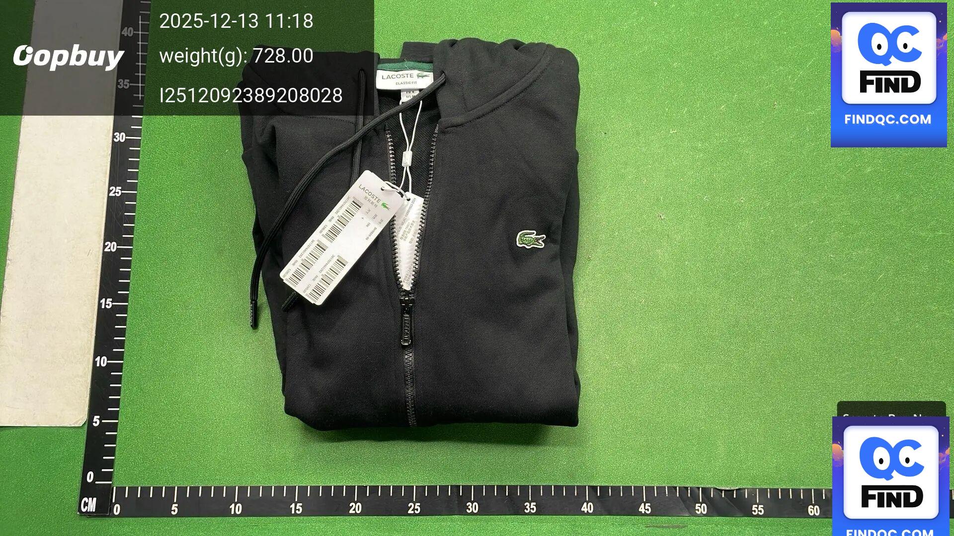 Lacoste Full Zip Hoodie Navy QC