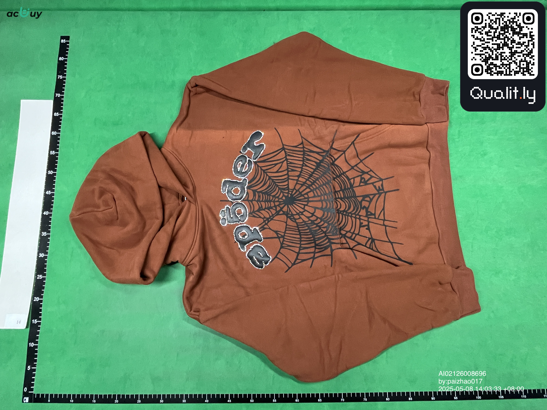 Sp5der Web Hoodie Orange QC photo 3