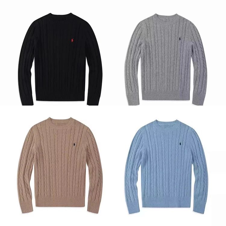 R * L round neck sweater casual wool knit sweater