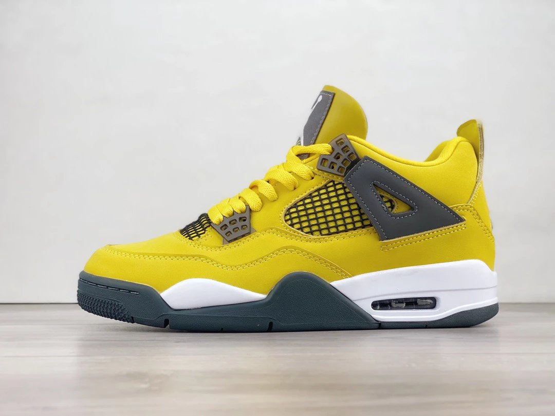 Air Jord*n 4 AJ4 电母黑黄灰黄 麂皮篮球鞋 CT8527