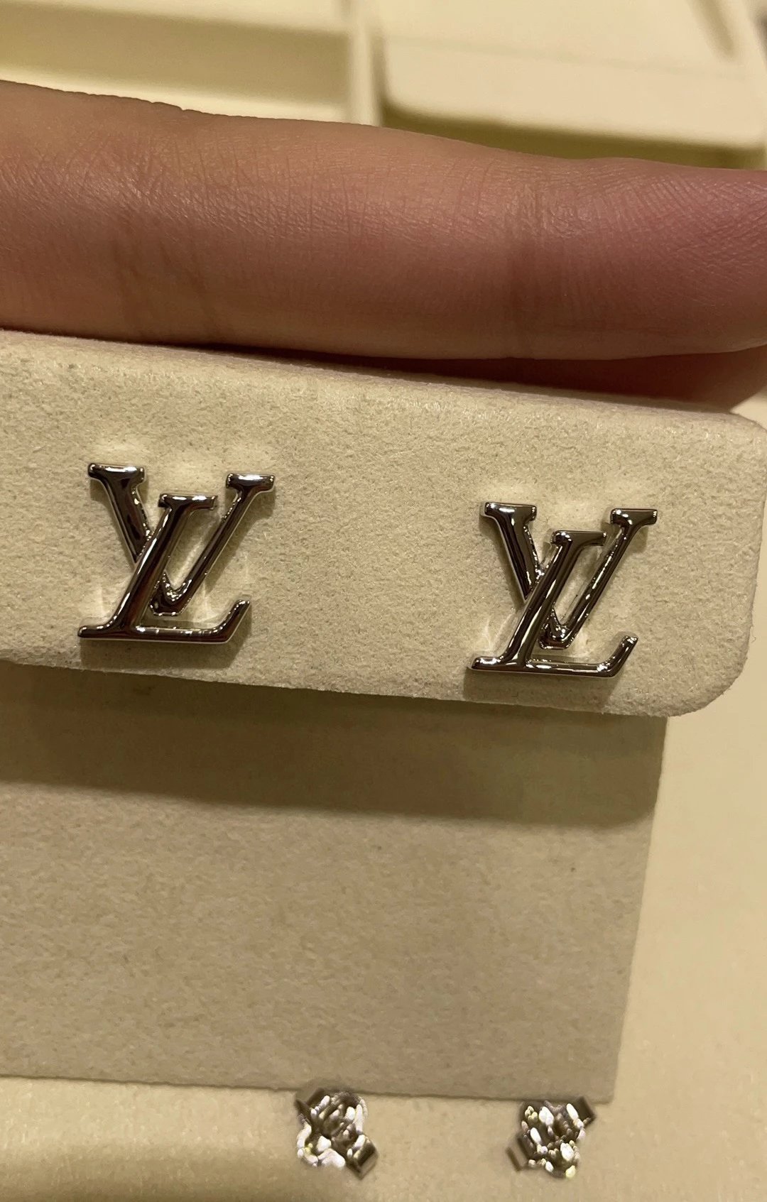 Louis Vuitton LV Monogram Earrings Gold