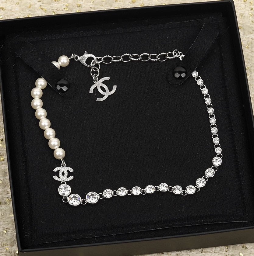 Chanel Pearl and Crystal Necklace