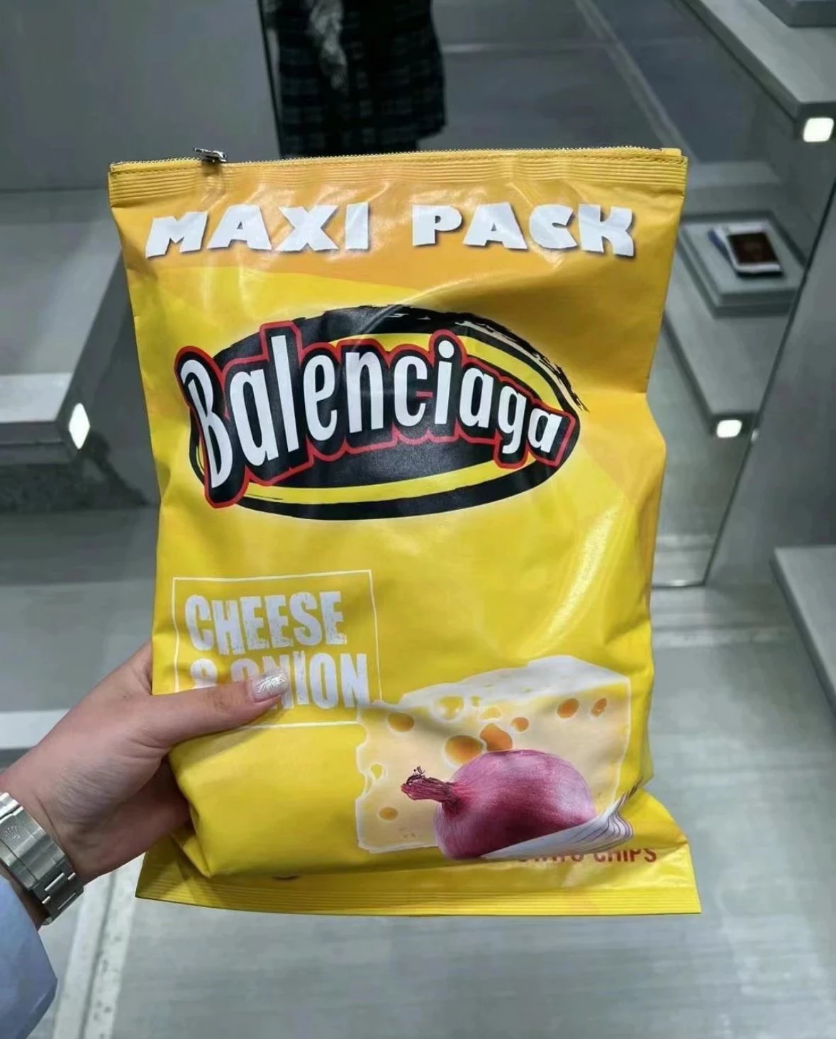 Balenciaga Maxi Pack Cheese Onion Clutch