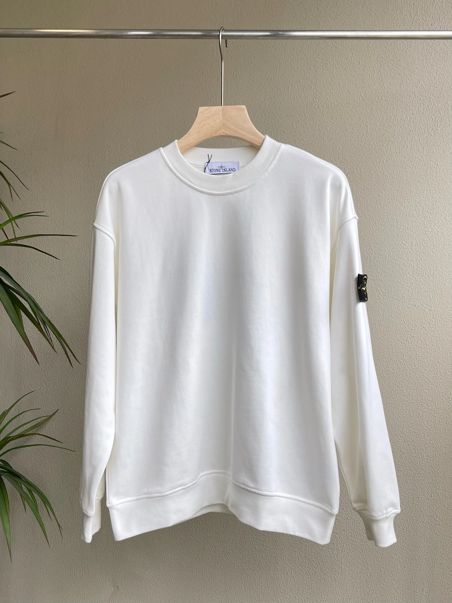 Stone Island Crew Neck Sleeve Badge Sweatshirt