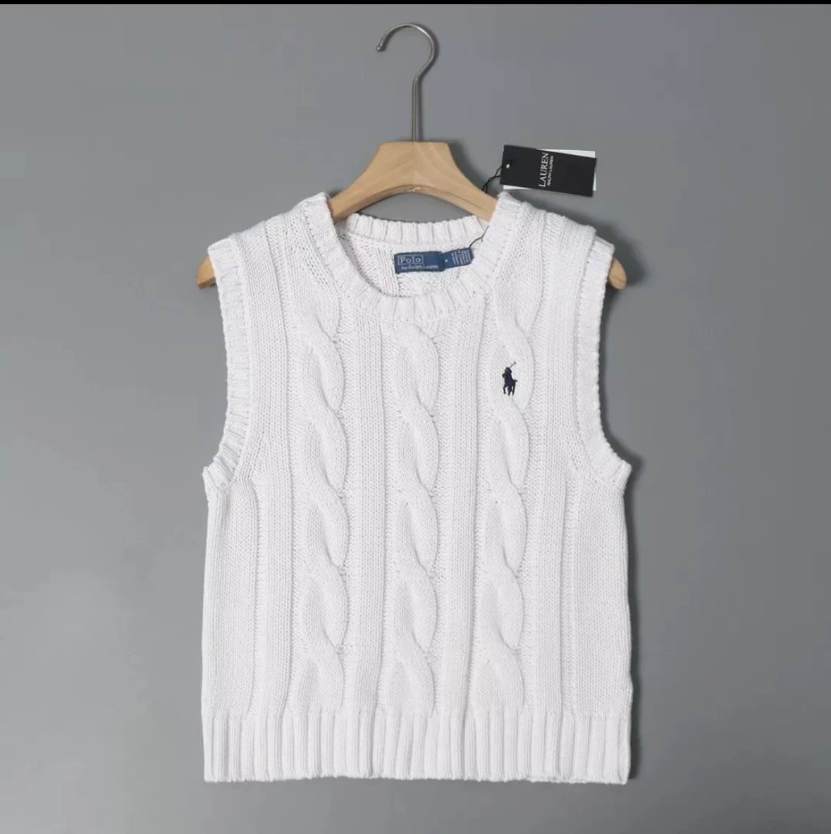 Polo Ralph Lauren Cable Knit Vest White