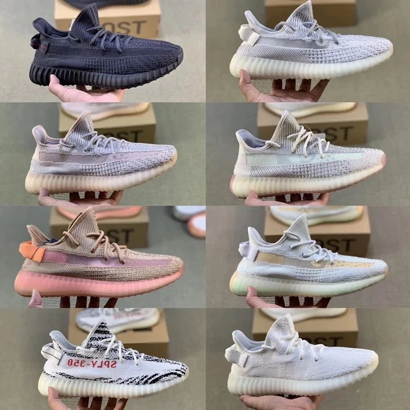 Yeezy 350V 2 Boost椰子鞋350满天星真爆黑天使生胶白斑马纯白冰蓝奶油银粉运动跑鞋